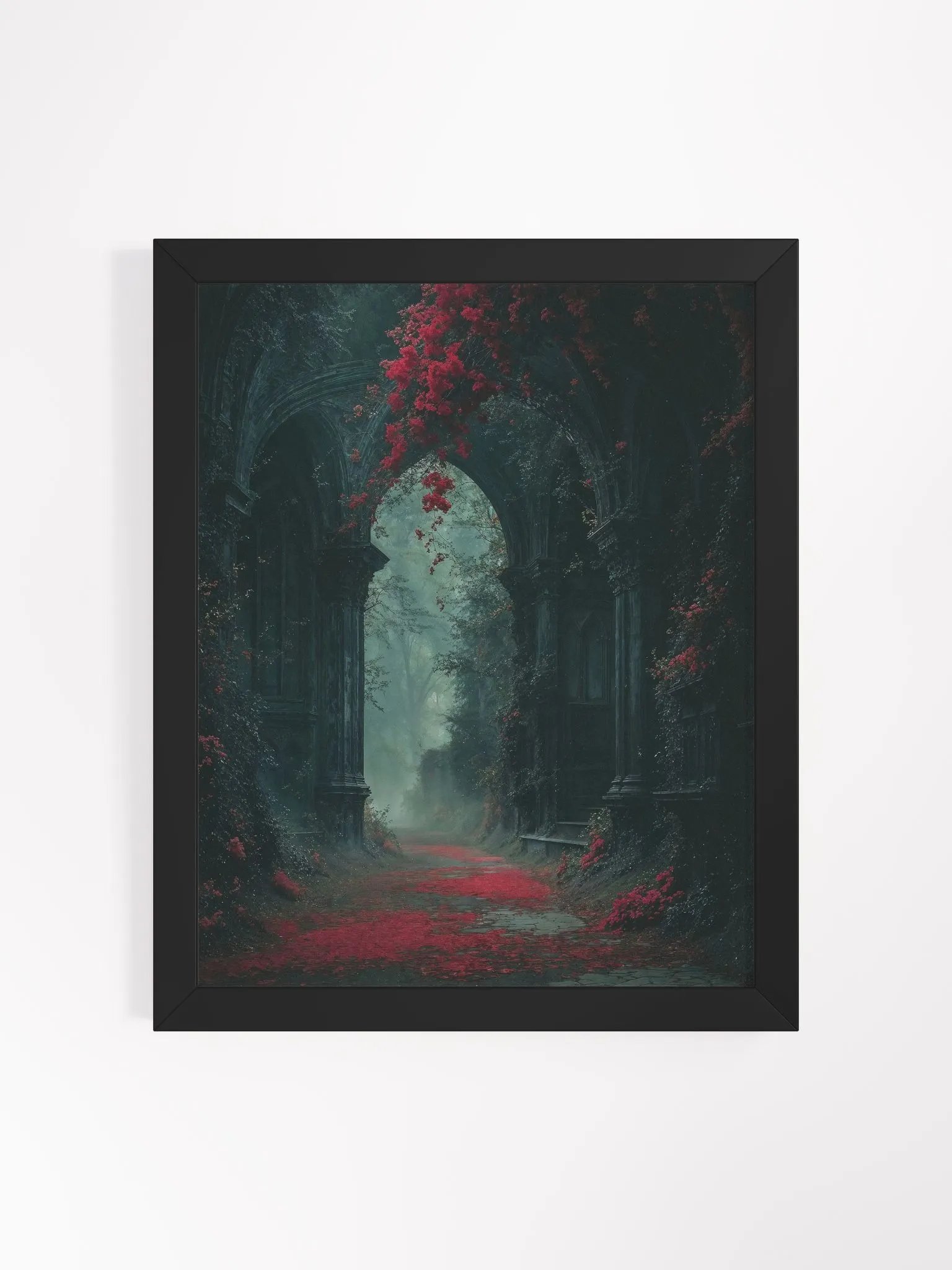 Gothic Archway Red Foliage Framed Print product image (5)