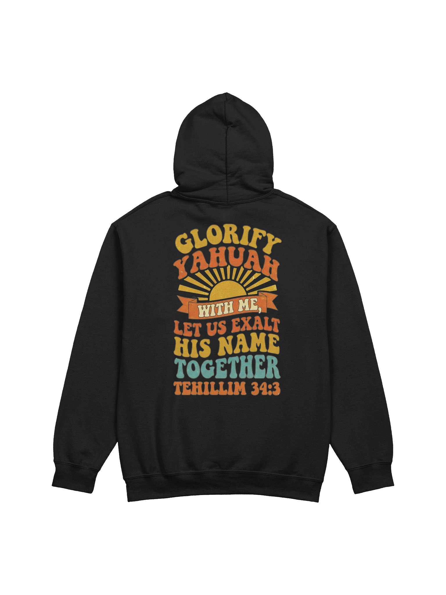 Glorify YAHUAH With Me Retro Hoodie | Tehillim 34:3 Scripture Apparel product image (1)