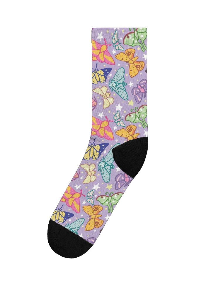 Starry Flutter Crew Socks — Colorful Butterfly Dreams product image (2)