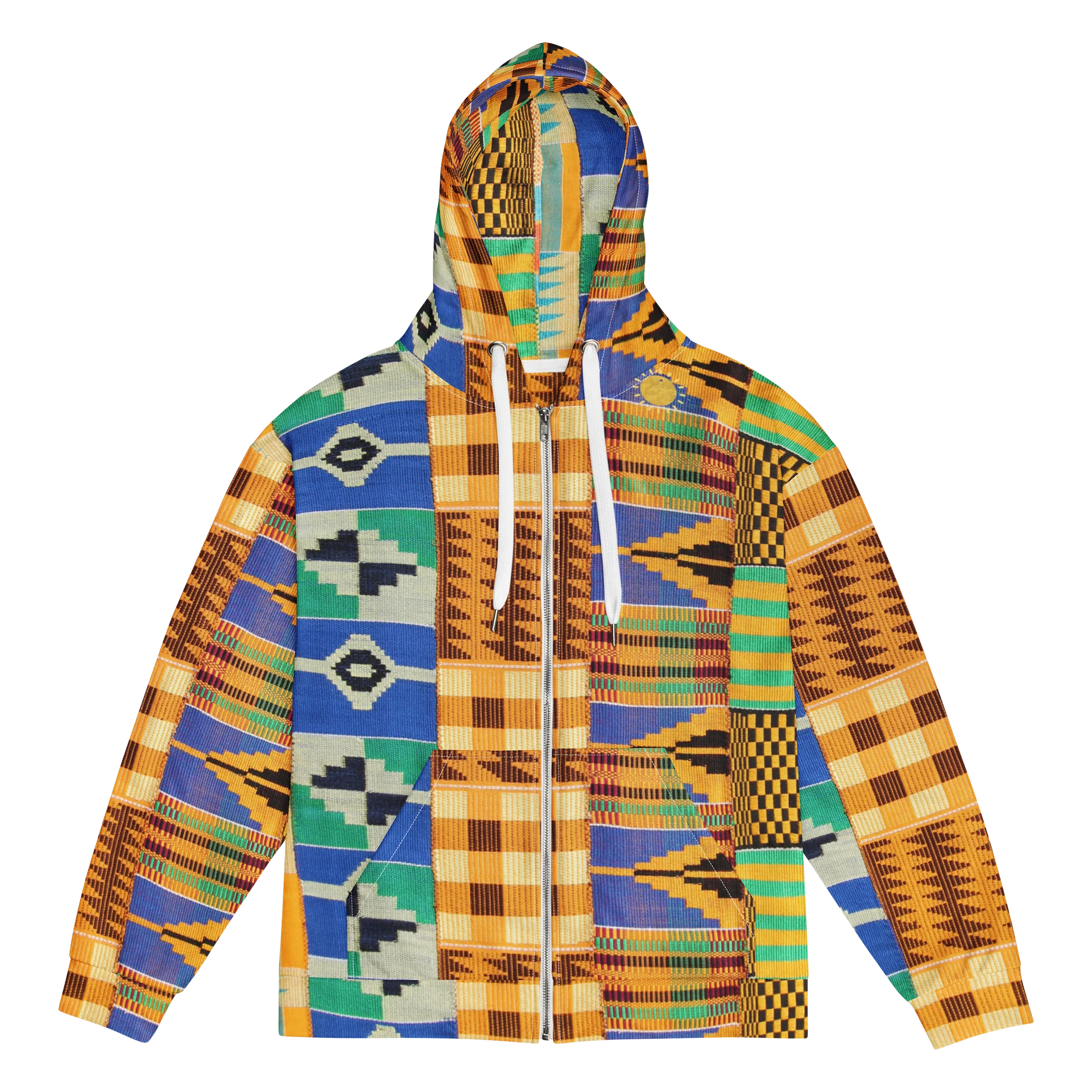 Kente patch zip hoodie-Unisex product image (2)