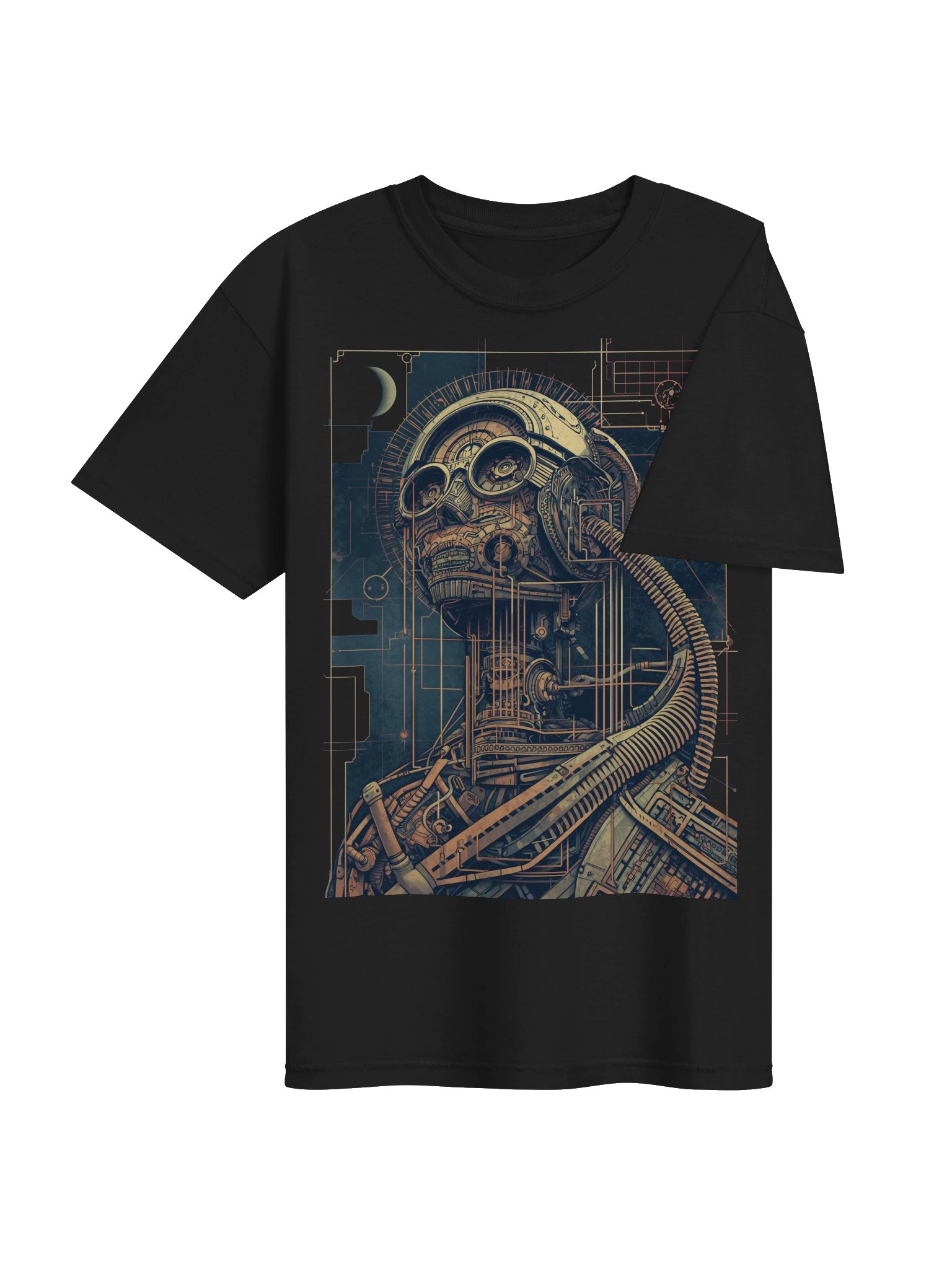 Retro-Futurist Cyborg Moon Heavyweight T-Shirt product image (7)