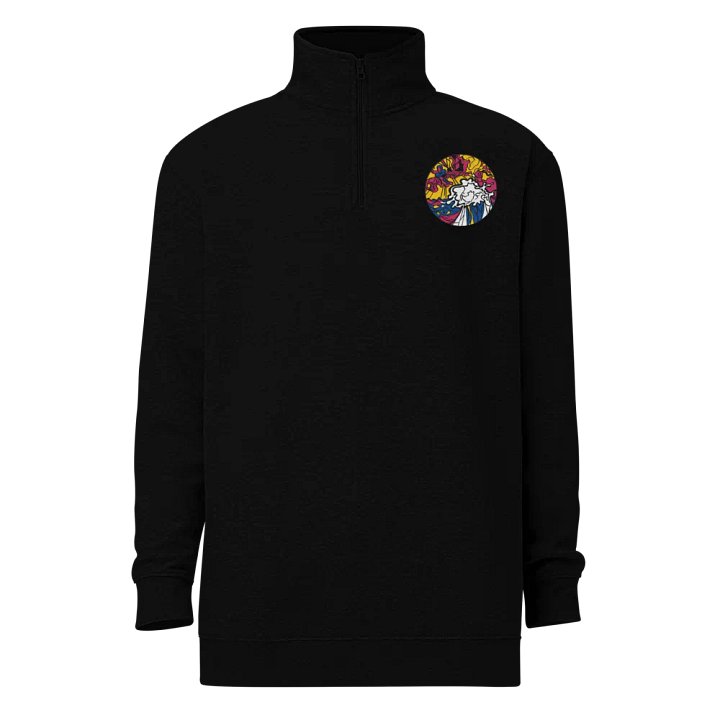 Colorful Abstract Circle Fleece Pullover - Wave at Sunset product image (1)