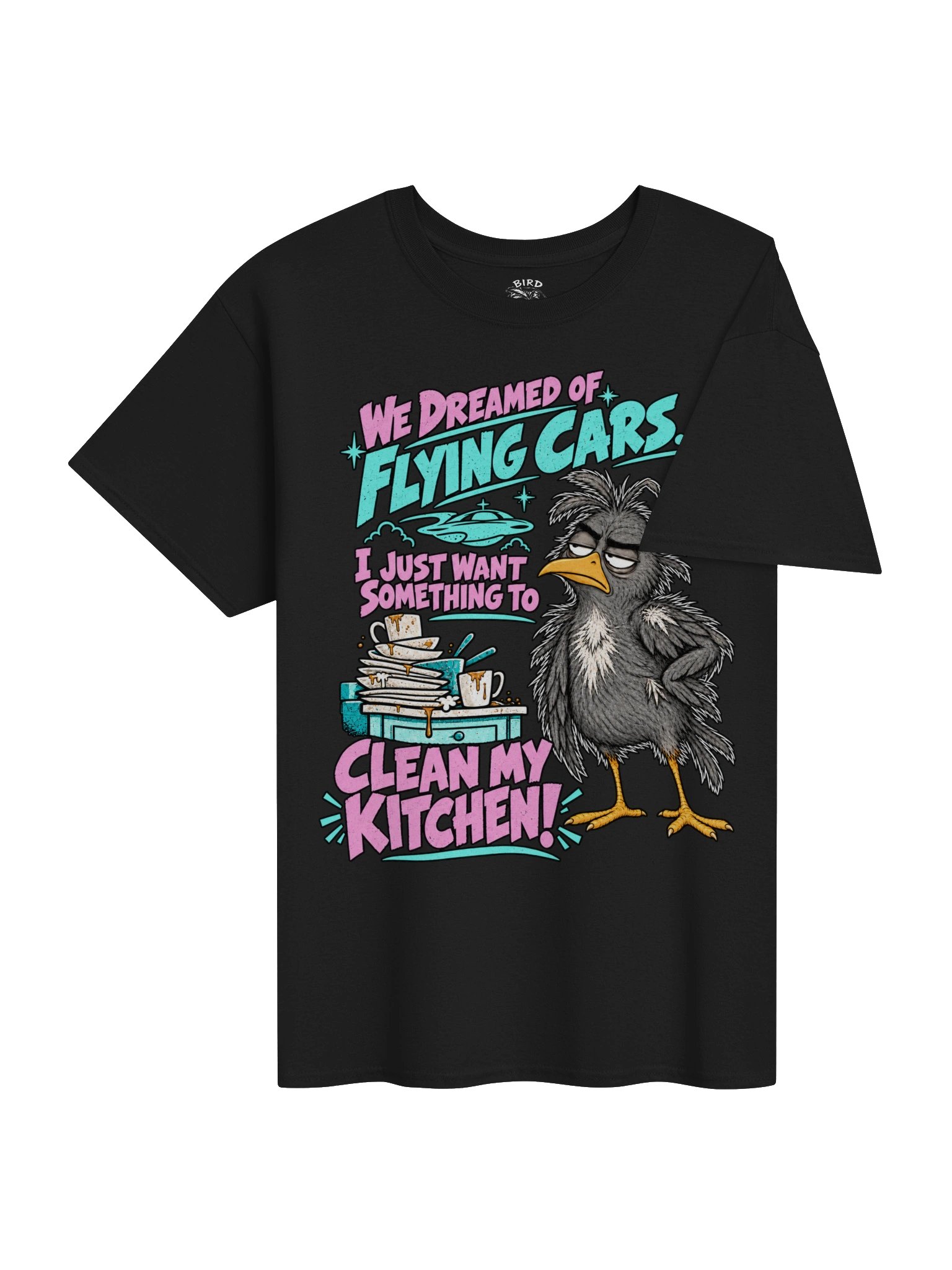 We Dreamed of Flying Cars | Funny Bird T-Shirt | Dark Colours product image (3)