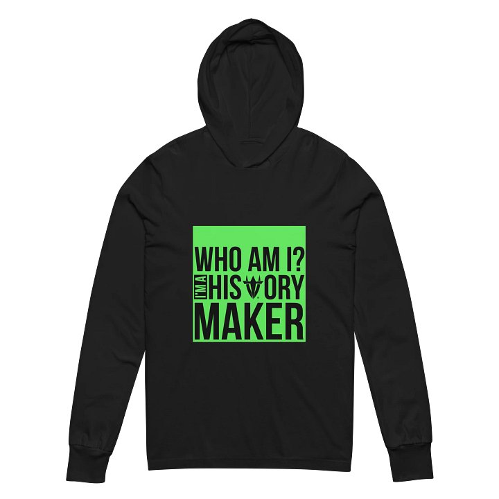 Who Am I Long Sleeve Black Hooded Tee product image (2)