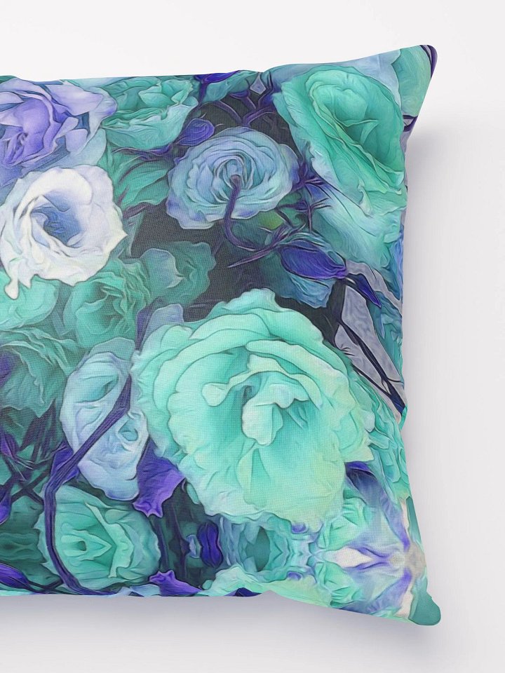 Aqua Flower Kaleidoscope Throw Pillow product image (4)