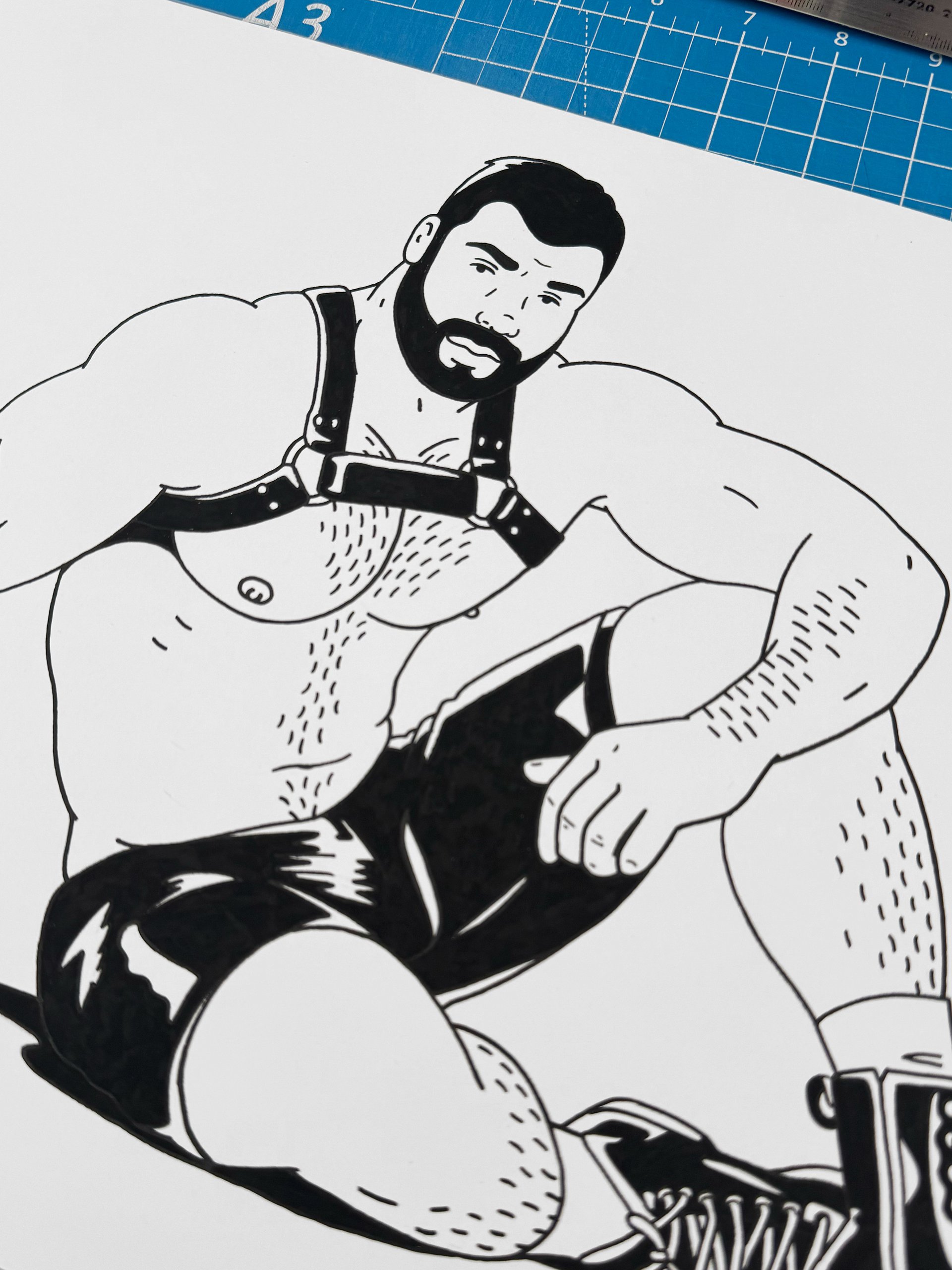 Leather Centerfold (Original Drawing) product image (2)