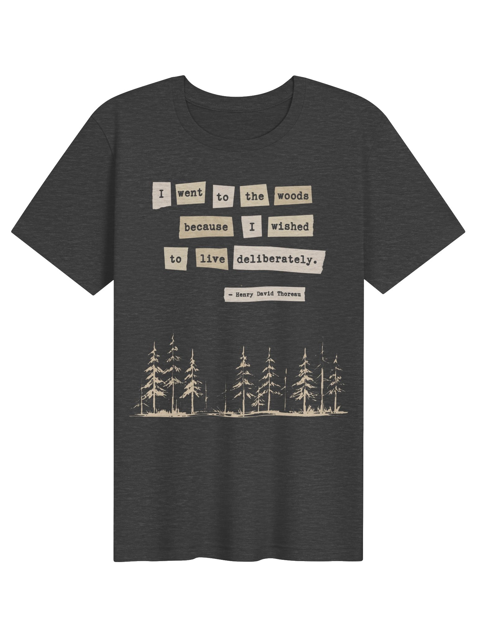 Thoreau Quote Shirt, "I Went to the Woods" Walden Nature Graphic Tee product image (2)