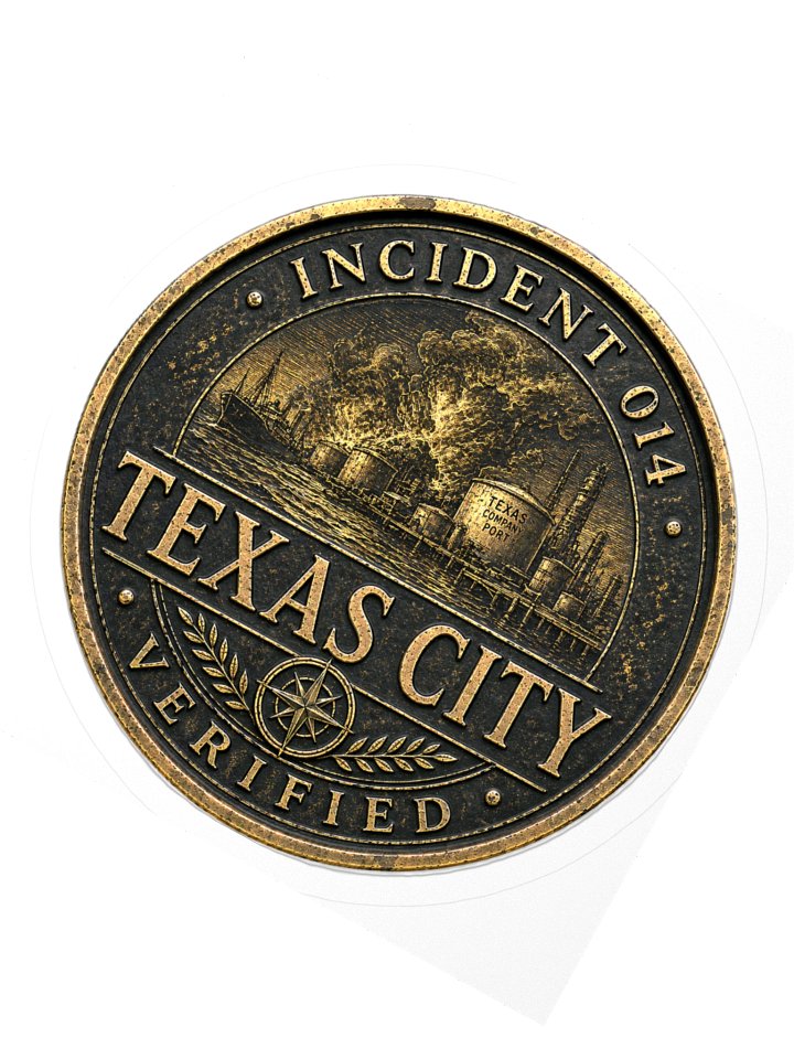 Incident 014 — Texas City Explosion Archive Badge Sticker product image (2)