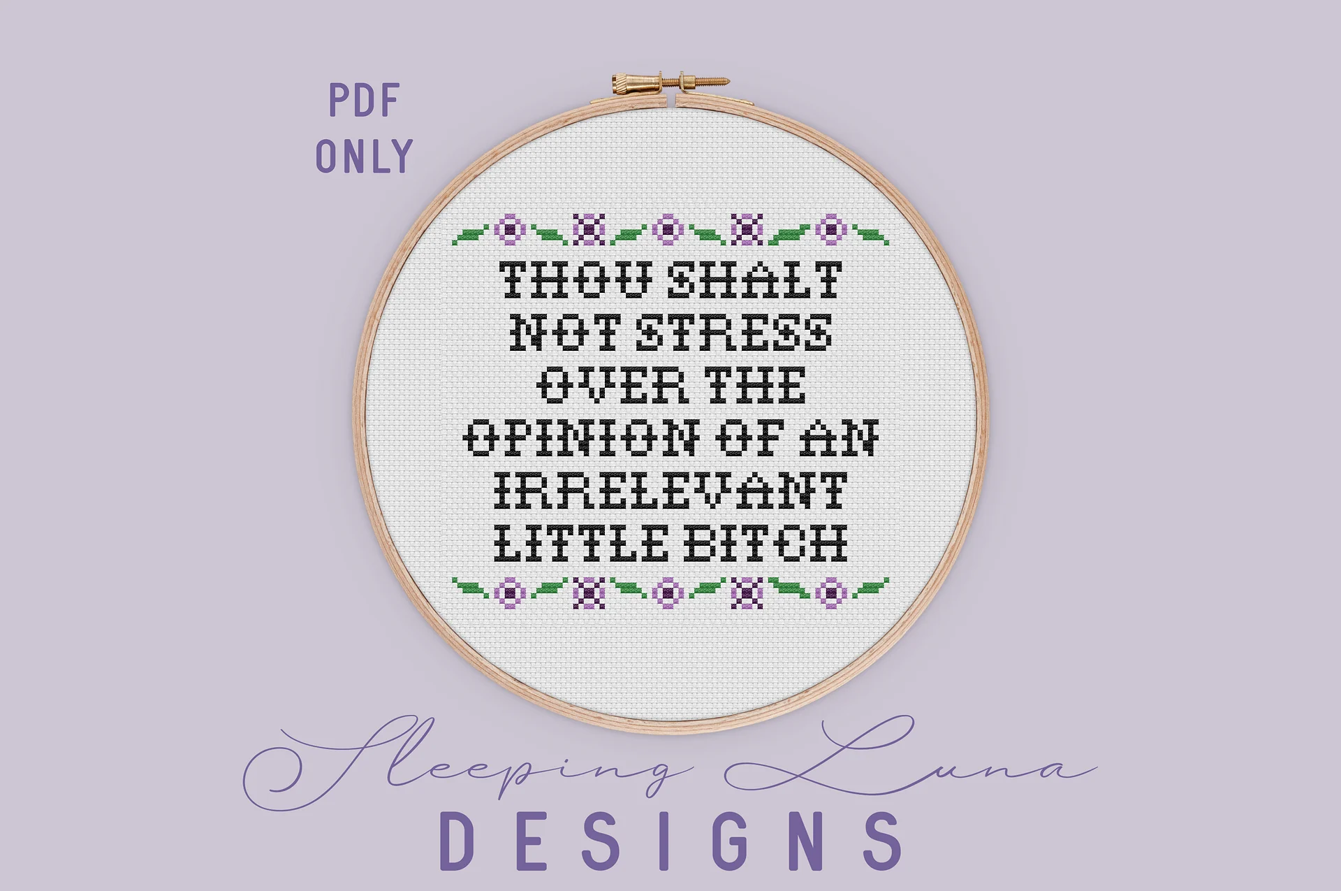 Thou Shalt Not - Digital Cross Stitch Pattern product image (1)