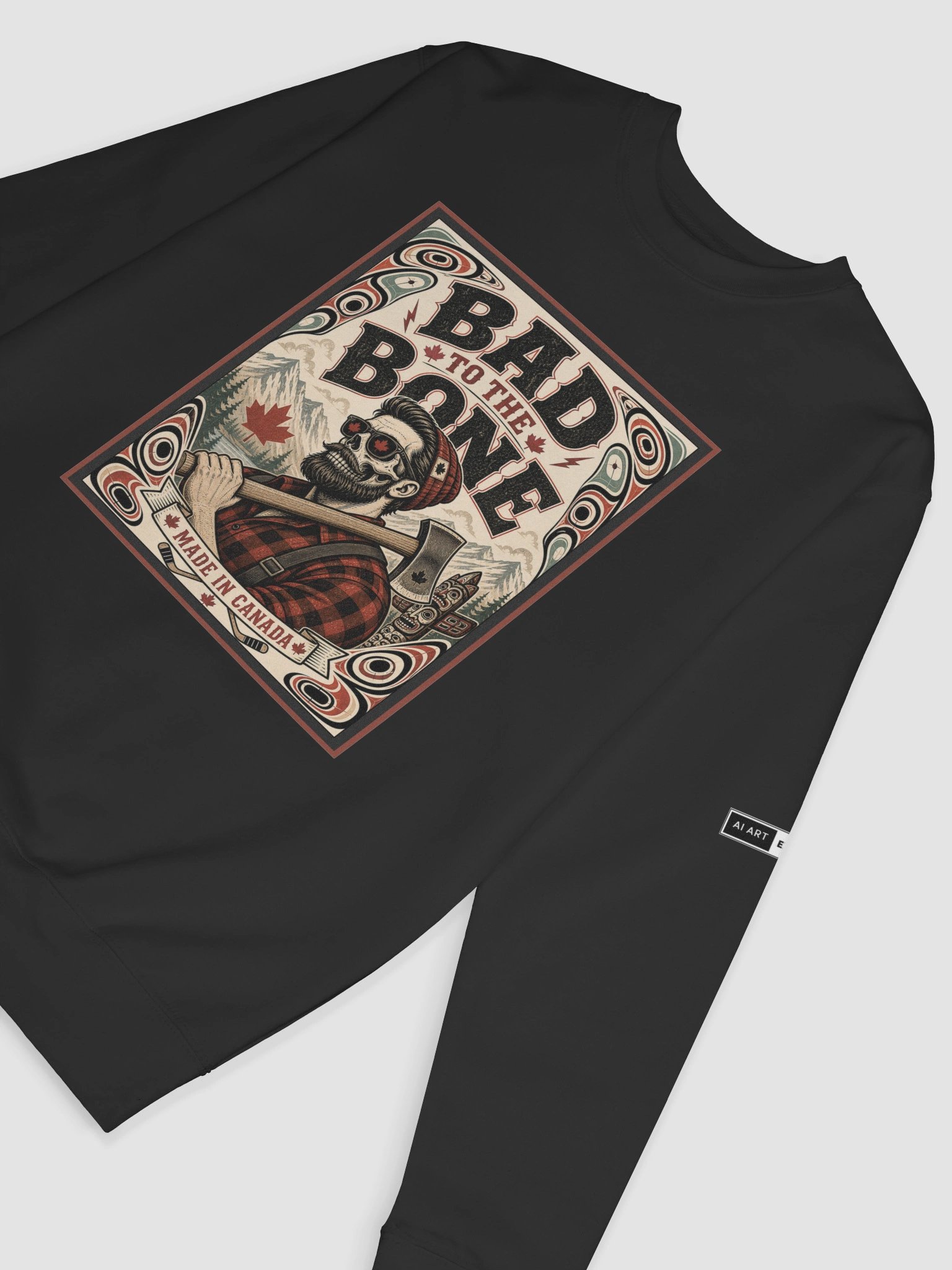 "BAD TO THE BONE" premium cotton sweatshirt product image (3)