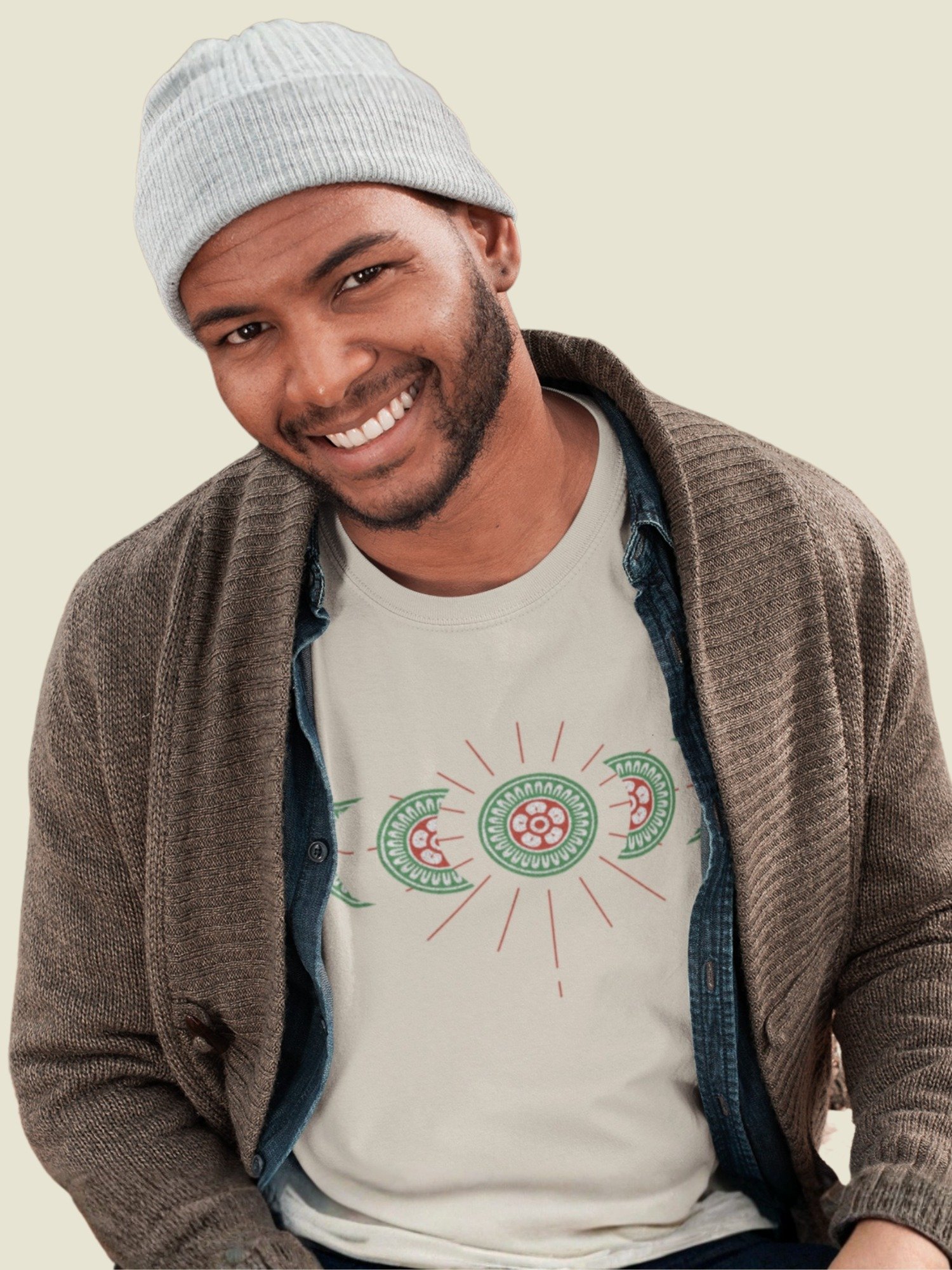 Mahjong Moon Phase Shirt for Board Game Lovers, Unisex Board Gaming Cream T-shirt product image (1)