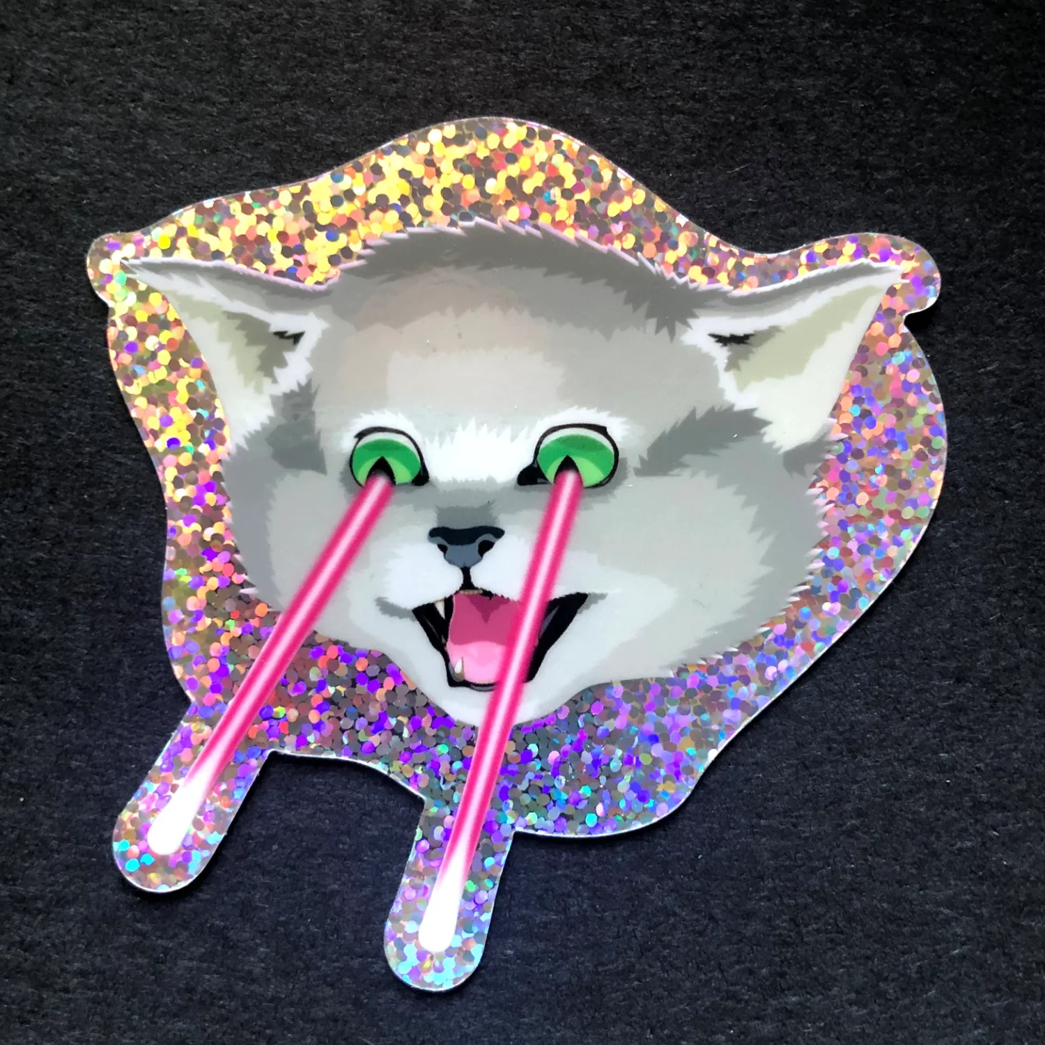 Laser Kitty Vinyl Sticker product image (1)