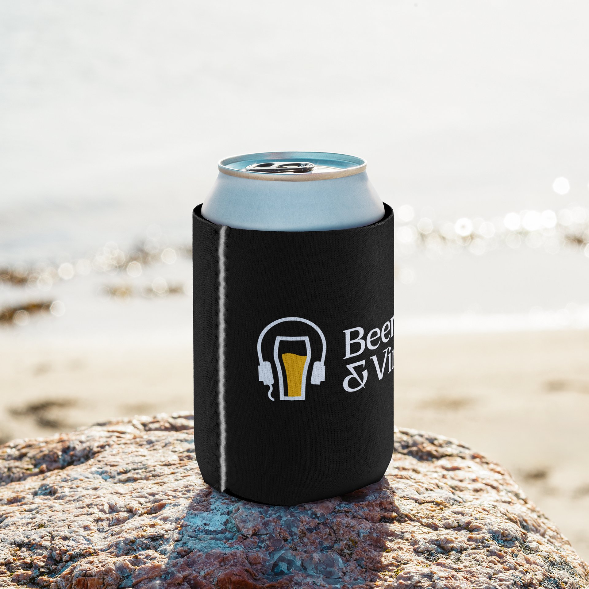 Beer & Vinyl Coozie Black product image (8)