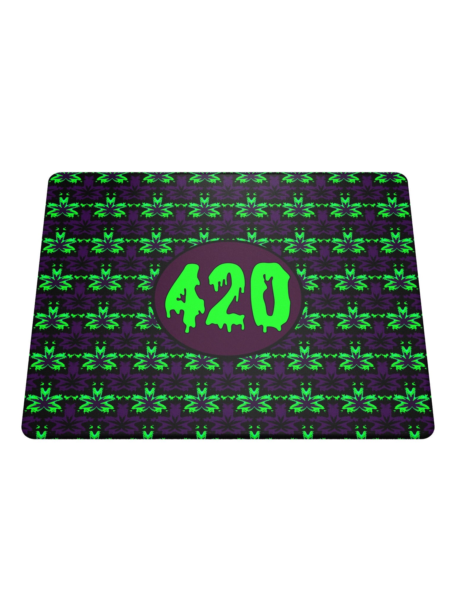 Pot Leaf 420 Gaming Mouse Pad, Weed Computer Game Desk Mat, Dripping Creepy Cannabis Deskpad, Green Purple Black Stoner Gamer Gift product image (5)