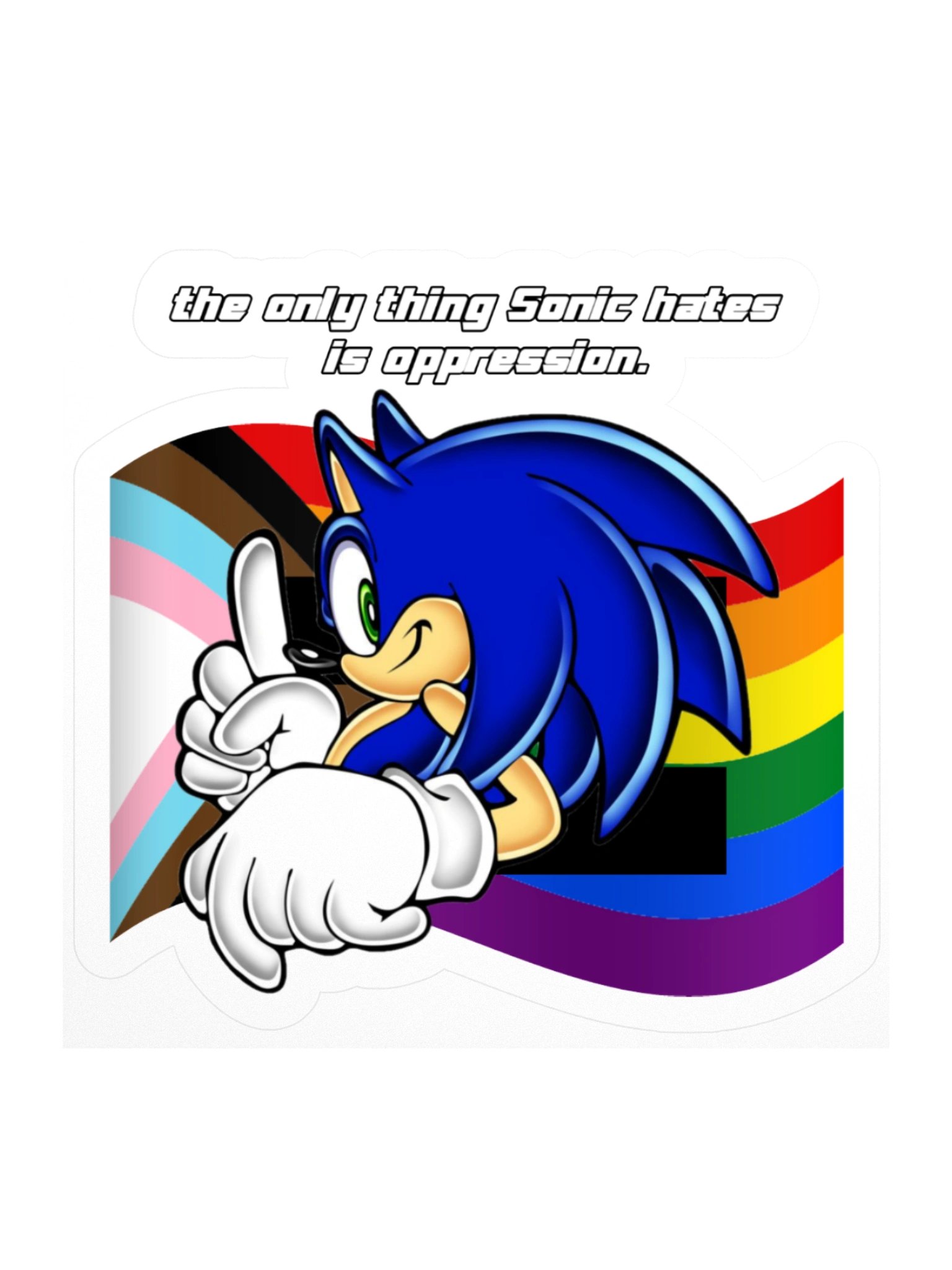 sonic hates oppression | sticker product image (2)