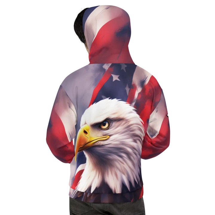 Streetwear Bold Eagel /All-over Print Recycled Unisex Hoodie by Sublicolor product image (2)
