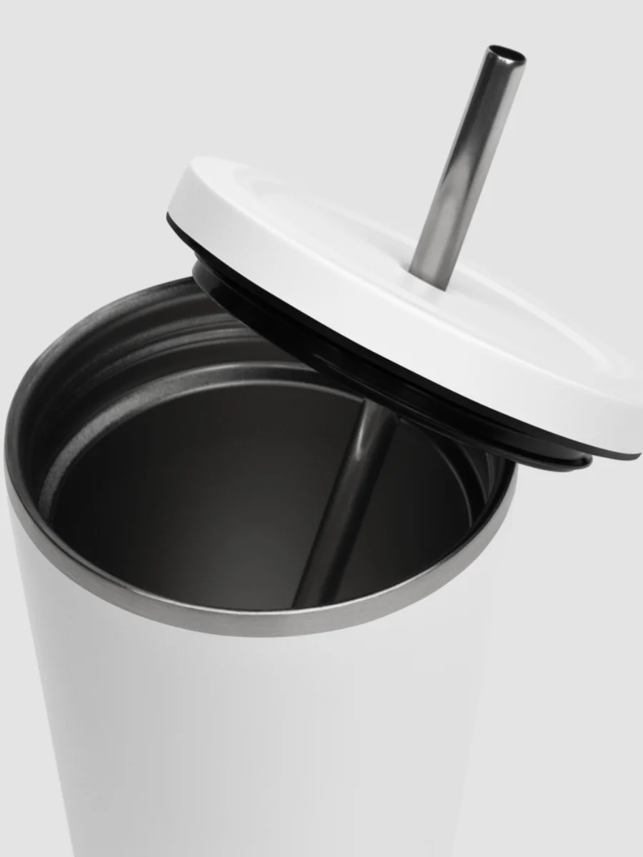 Insulated Tumbler with Straw - White product image (5)