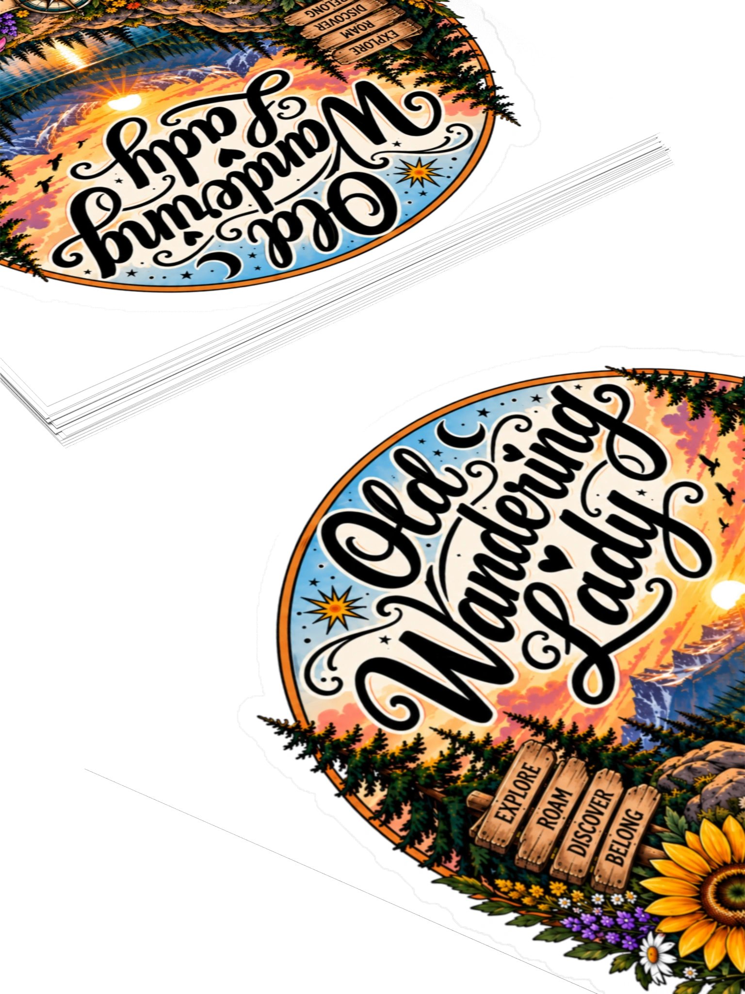 Old Wandering Lady 4" Decal product image (4)