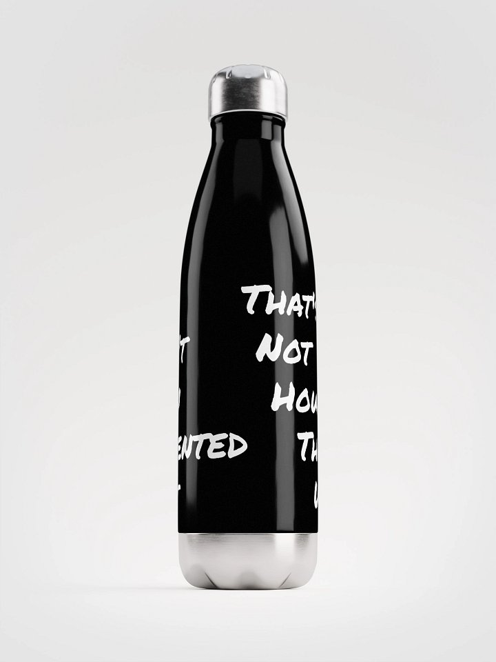 Stainless Steel Water Bottle (Black w/White Text) product image (1)
