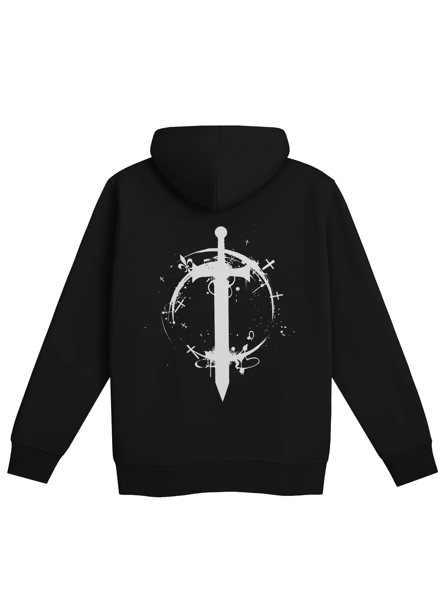 ONE KING Crusader Silhouette Premium Street Hoodie white print product image (1)