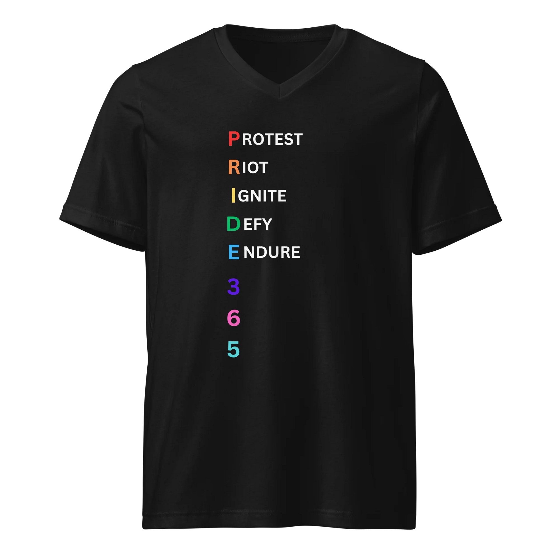 Pride 365 (protest, riot, ignite, endure) V-Neck Tee product image (1)