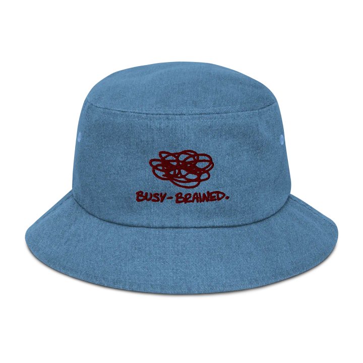BUSY-BRAINED (maroon) embroidered denim bucket hat product image (28)