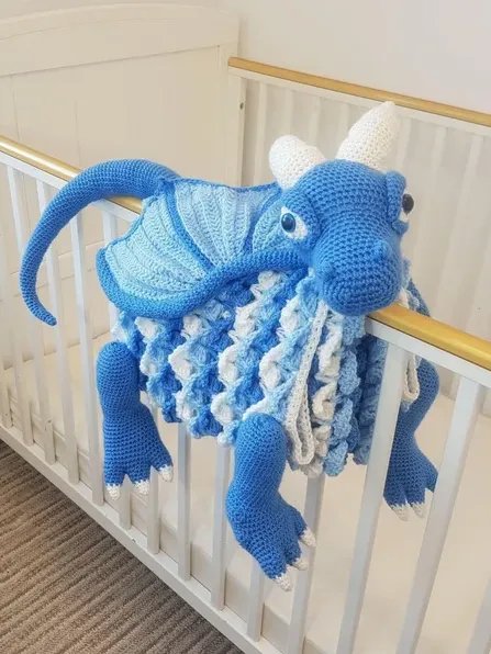 Ice Dragon Crochet Baby Blanket Pattern - Amigurumi Toy PDF Pattern - Crafting Happiness product image (10)