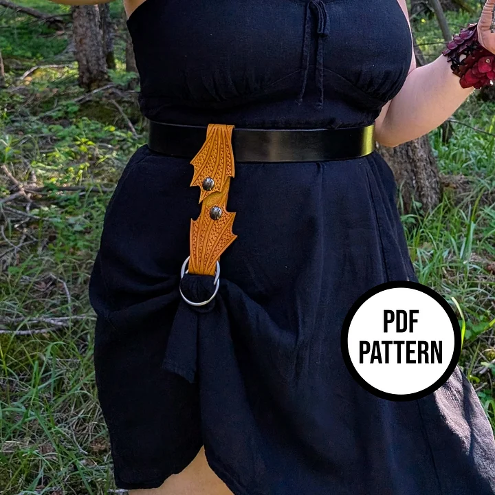 Leather Dragon Wing Belt Loop - PDF Pattern for Leathercraft product image (2)