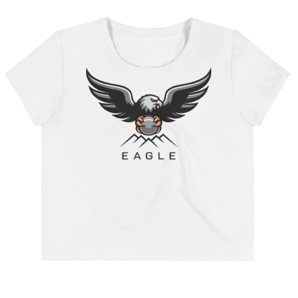 Eagle Women's Crop Tee - Bold Eagle Graphic on White product image (3)