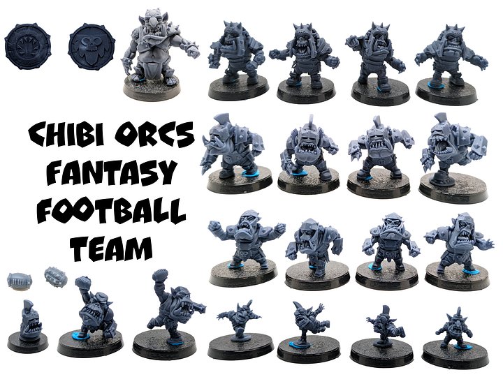 Chibi Orcs Fantasy Football Team - Realm of Paths product image (1)