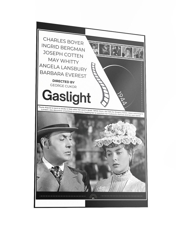 Gaslight with Ingrid Bergman and Charles Boyer 1944 | Movie Poster | 12x18 Wall Art product image (2)