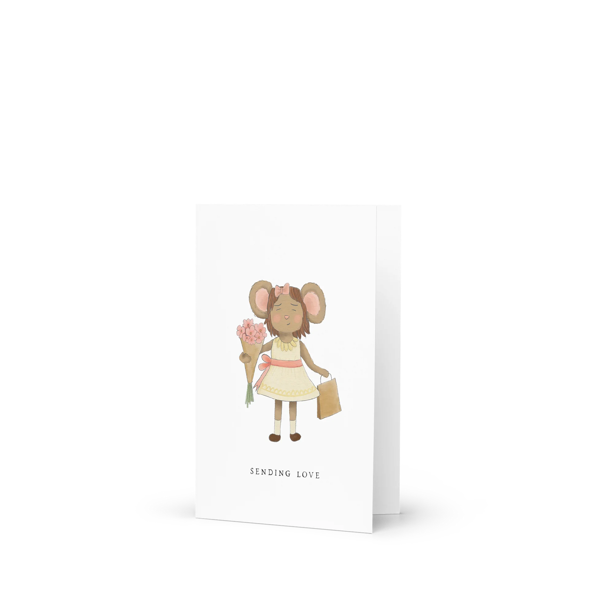 Sending Love Mouse Girl Bearing Gifts Card product image (2)