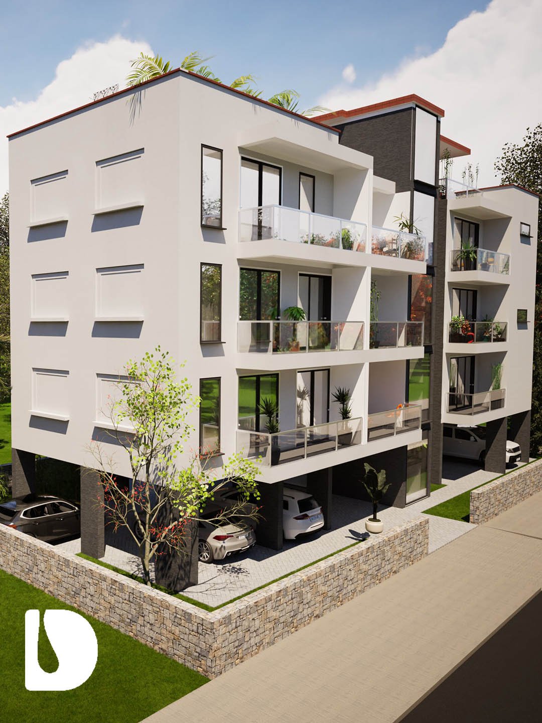 Architectural Drawings – 9-Unit Apartment Block with Pool | DA412901A product image (1)