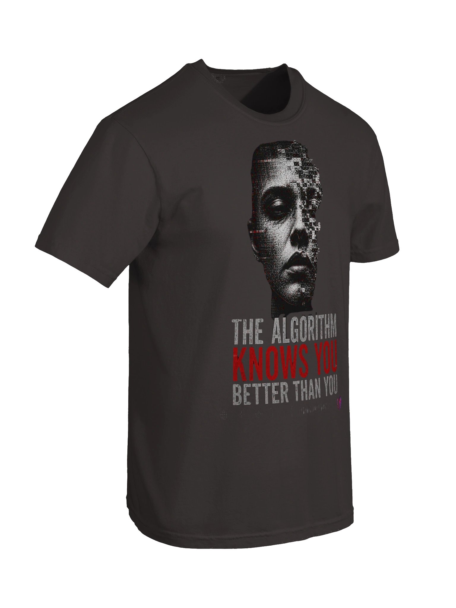 THE ALGORITHM KNOWS YOU – Cyberpunk AI Horror T-Shirt | Glitch Streetwear product image (8)