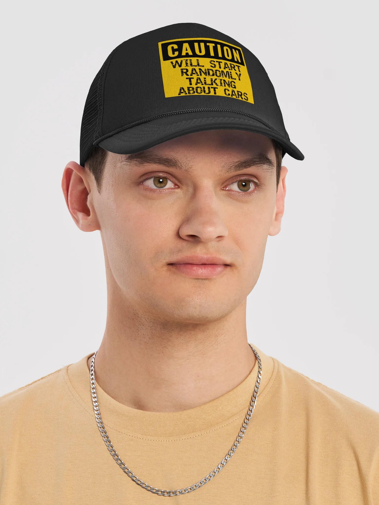 Will Start Talking About Cars Hat CAUTION product image (10)