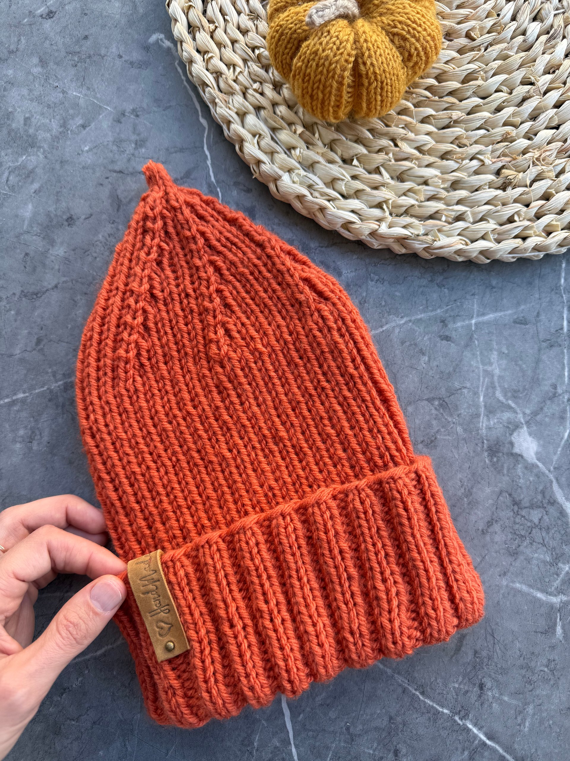 Knit Pumpkin Hat Pattern product image (1)
