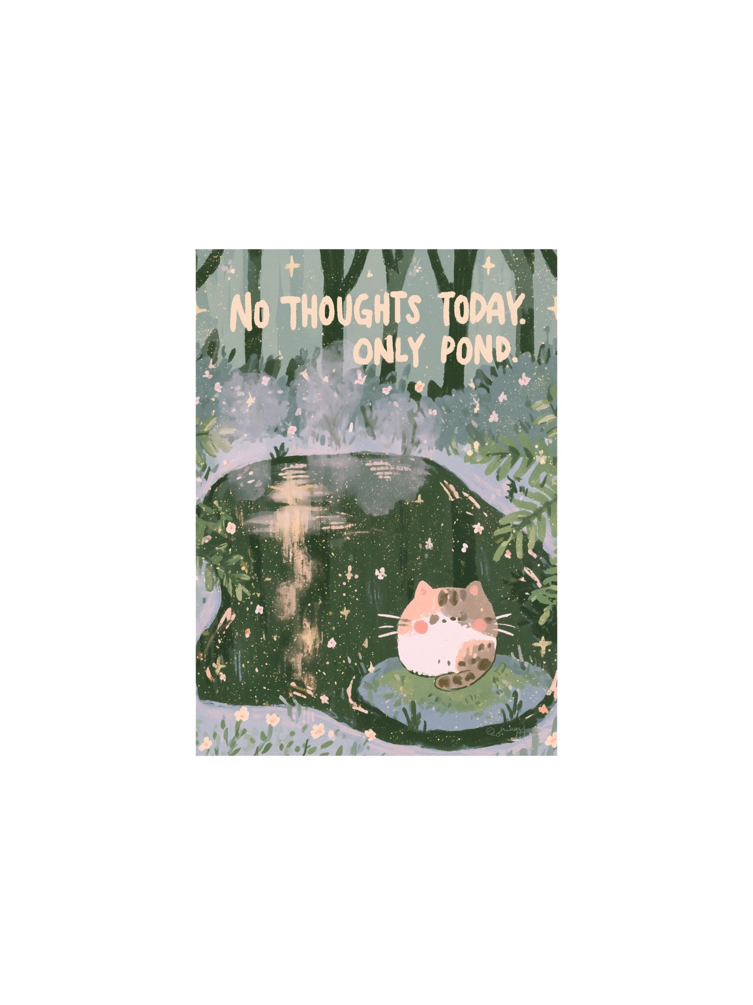 No Thoughts Today Pond Cat Poster product image (4)