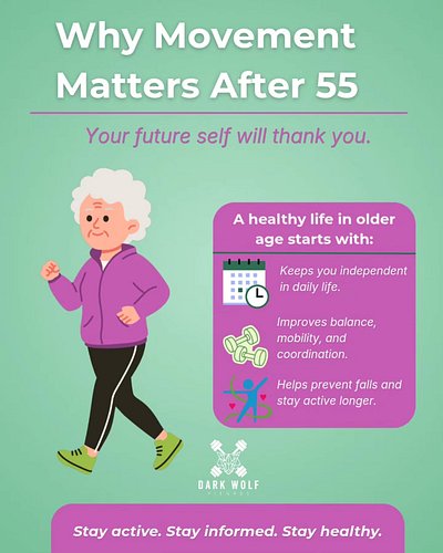 Why Movement Matters After 55

As we get older, it's not just about lifting heavier weights—it's about moving better.

If you...