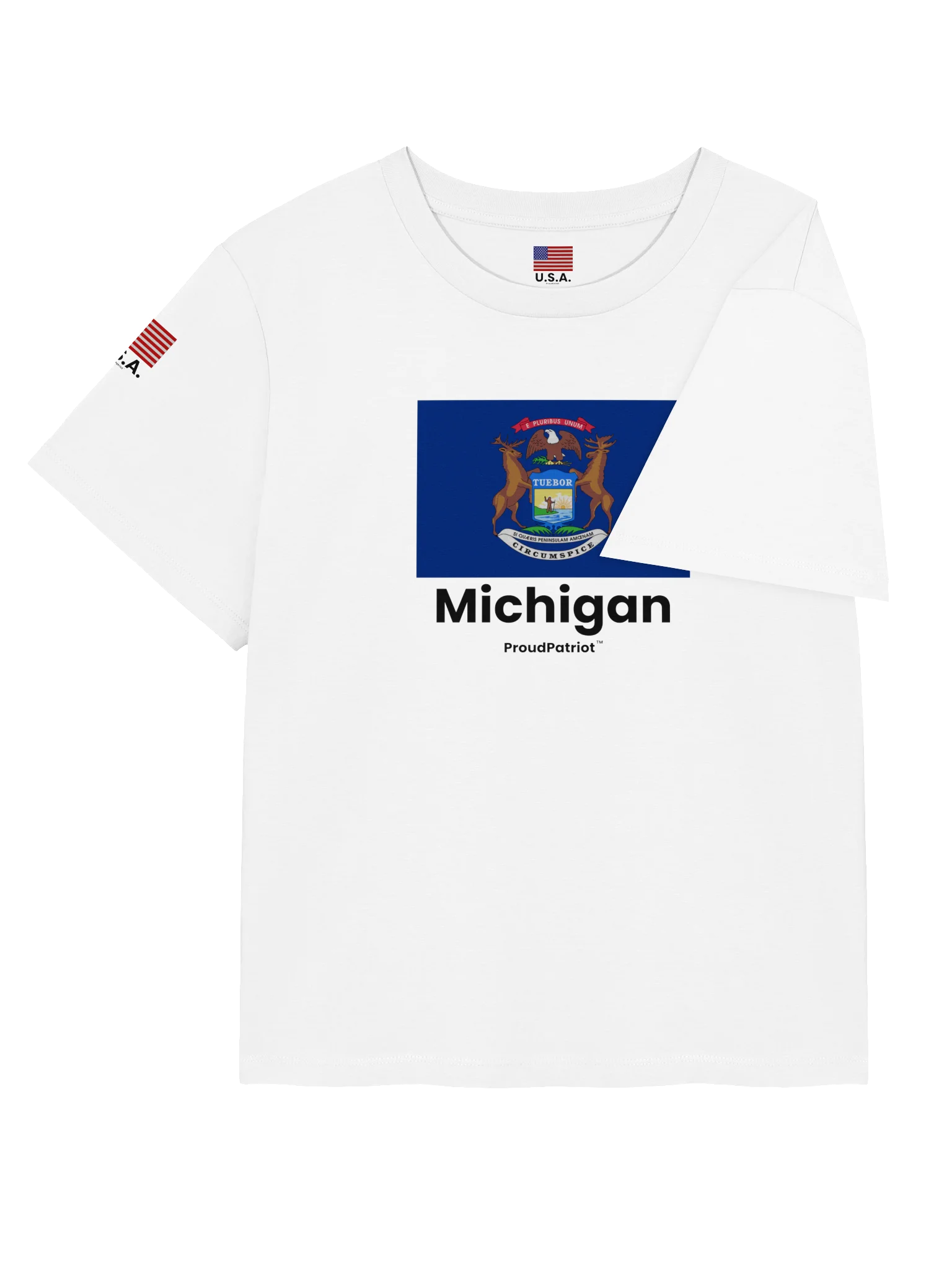 Michigan Women's Ribbed Neck T-Shirt product image (8)