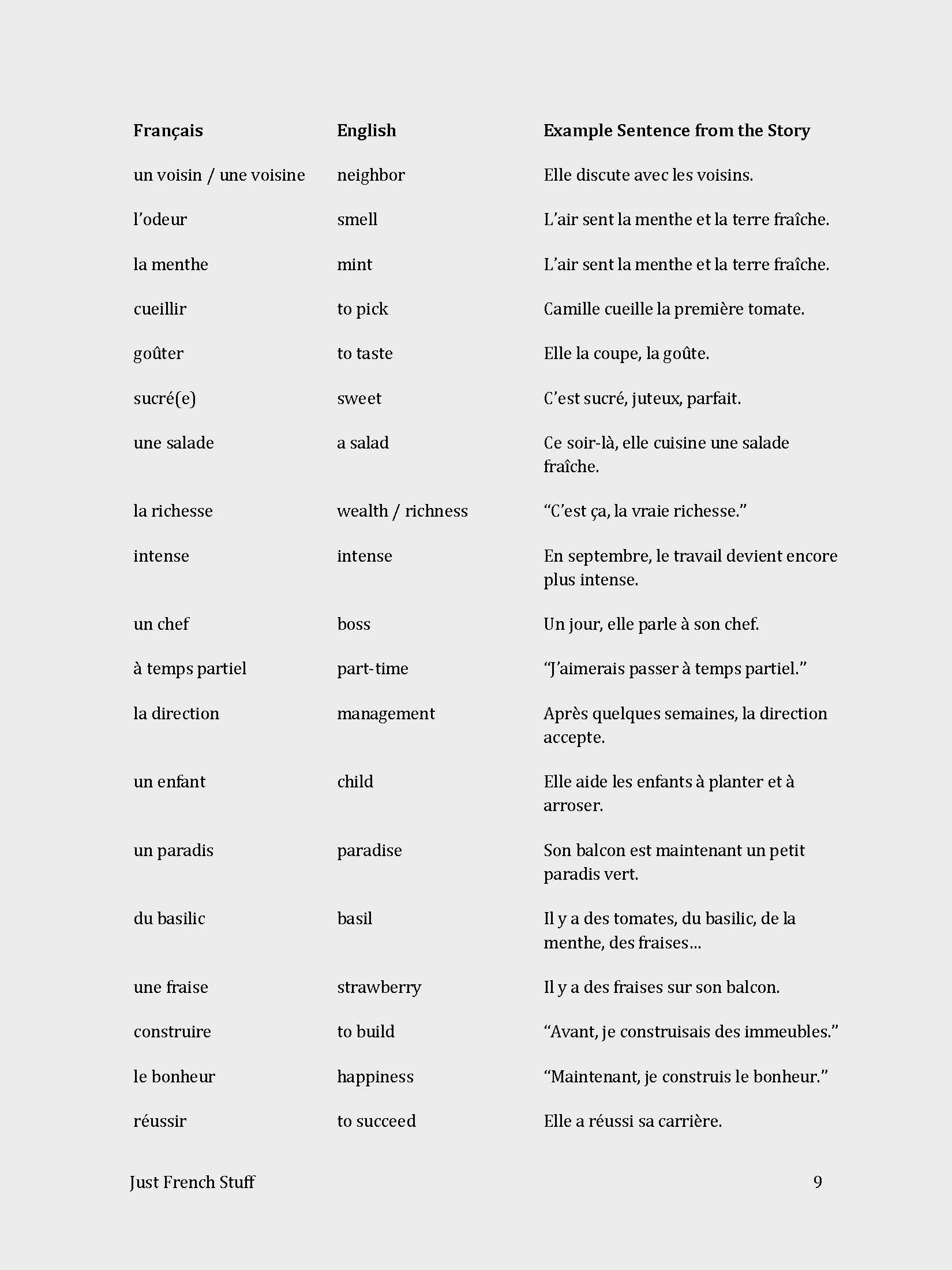 Printable Easy French Short Story Reading Practice Workbook - Les tomates de Camille (Beginner A1/A2) product image (5)