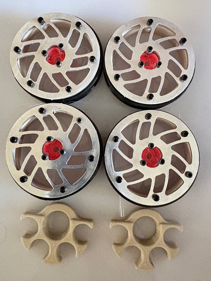 1.7" ( 44MM) High Clearance Wheels: "Vortex" (Sand/ Safety Orange) product image (1)