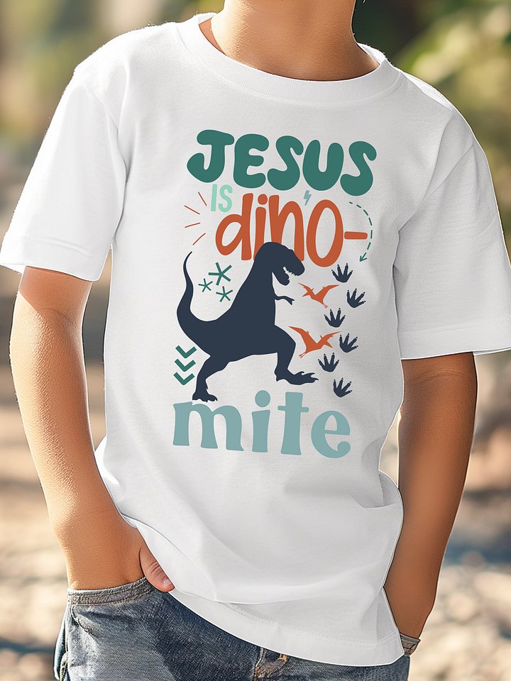 Jesus Is Dino-mite Kids Tee product image (2)