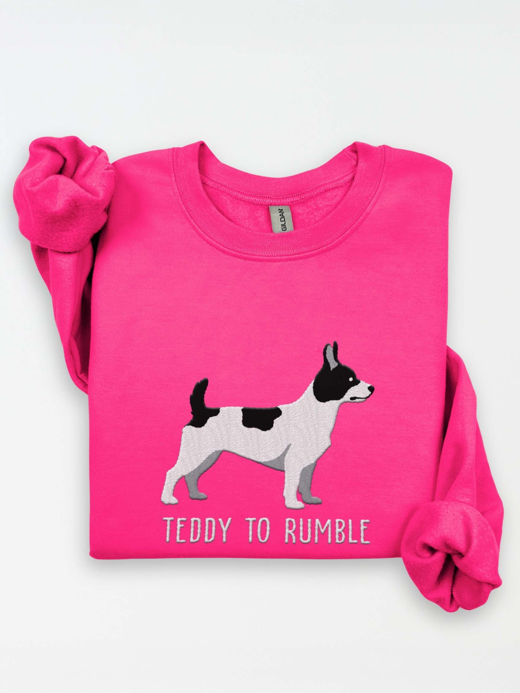 Teddy to Rumble Sweatshirt(Embroidered) of a Theodore Roosevelt Terrier(Black & White) product image (1)