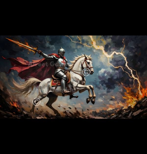 Knight- In Battle - Oil product image (1)