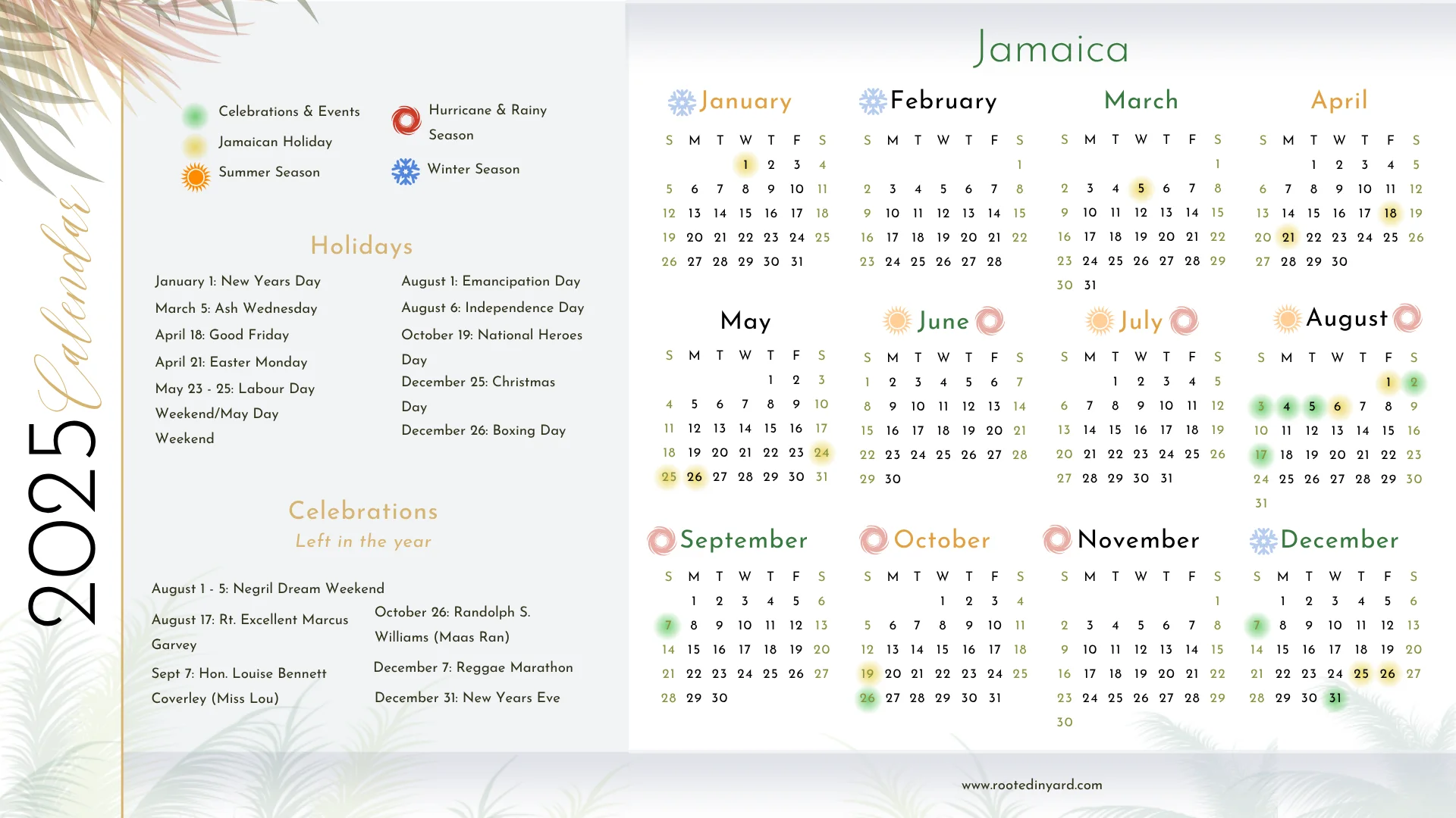 Jamaica Calendar (2025–2026) product image (1)