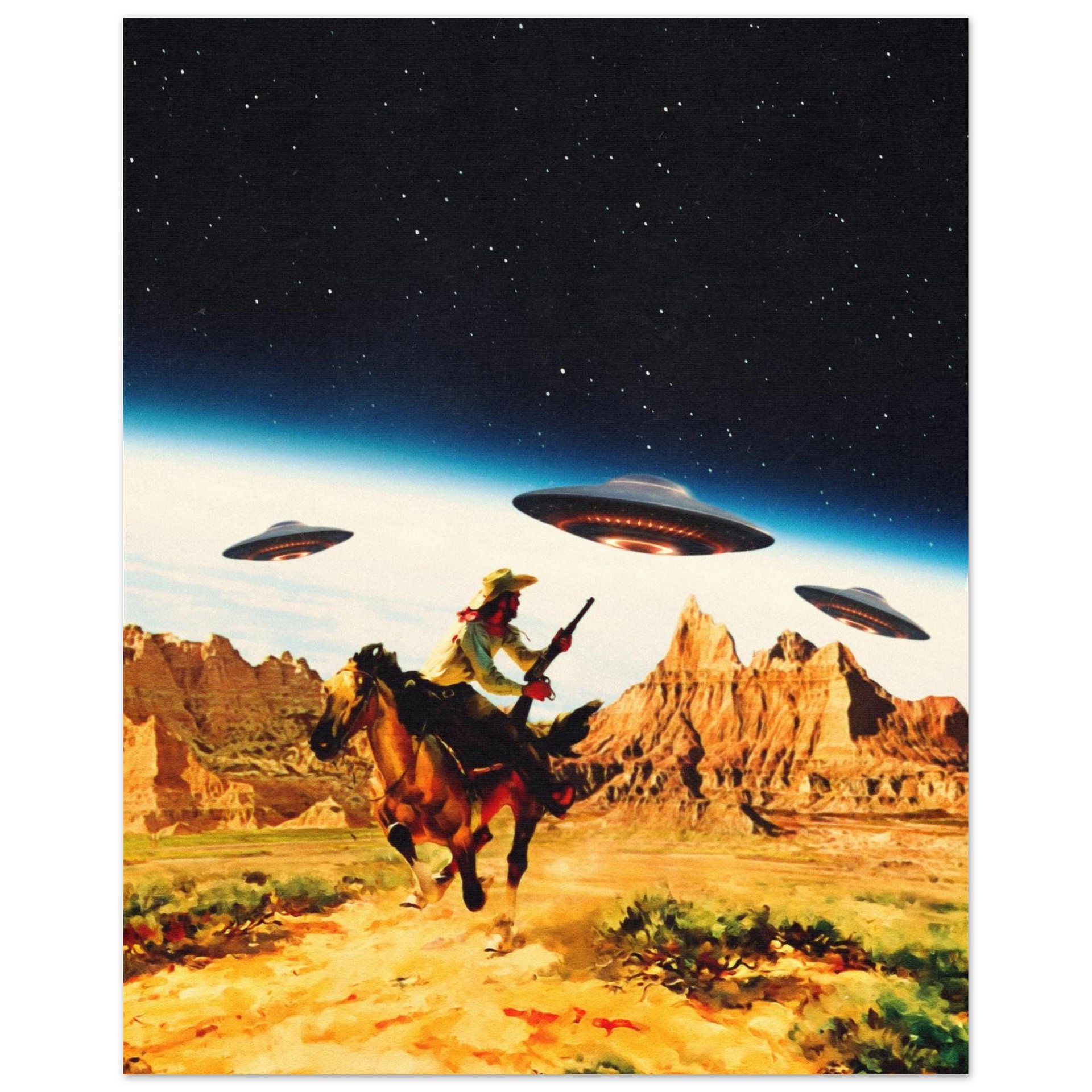 UFO Space Chase Wall Art product image (1)
