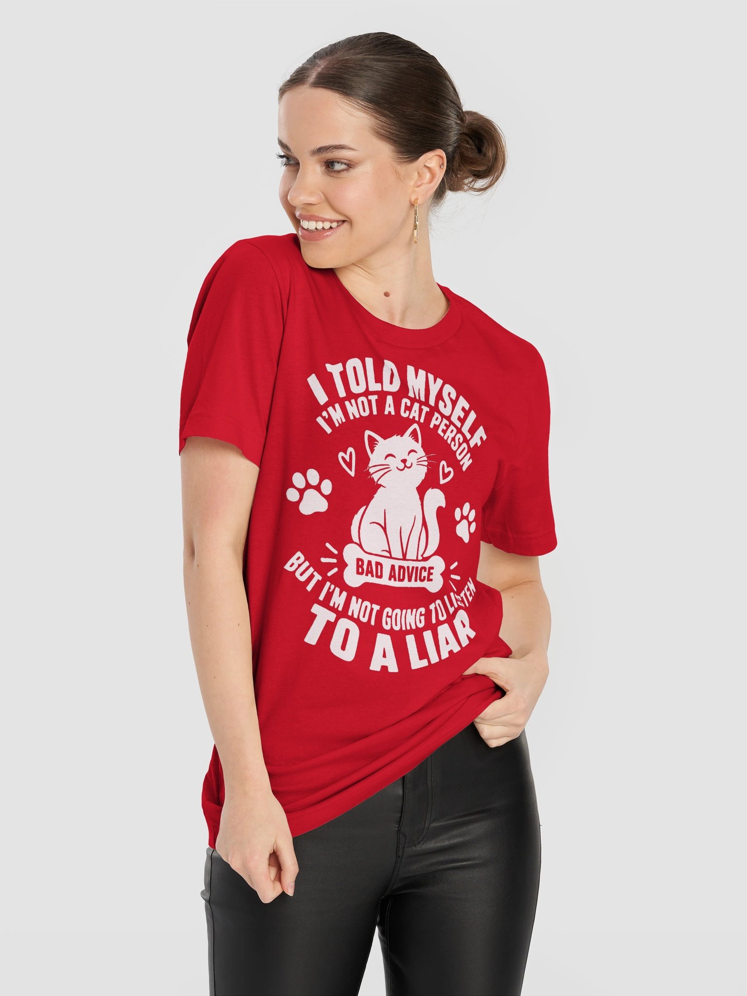 Dog / Cat Mom Logic – I Told Myself Not To Get Another Cat Funny T-Shirt (White Ink) product image (1)