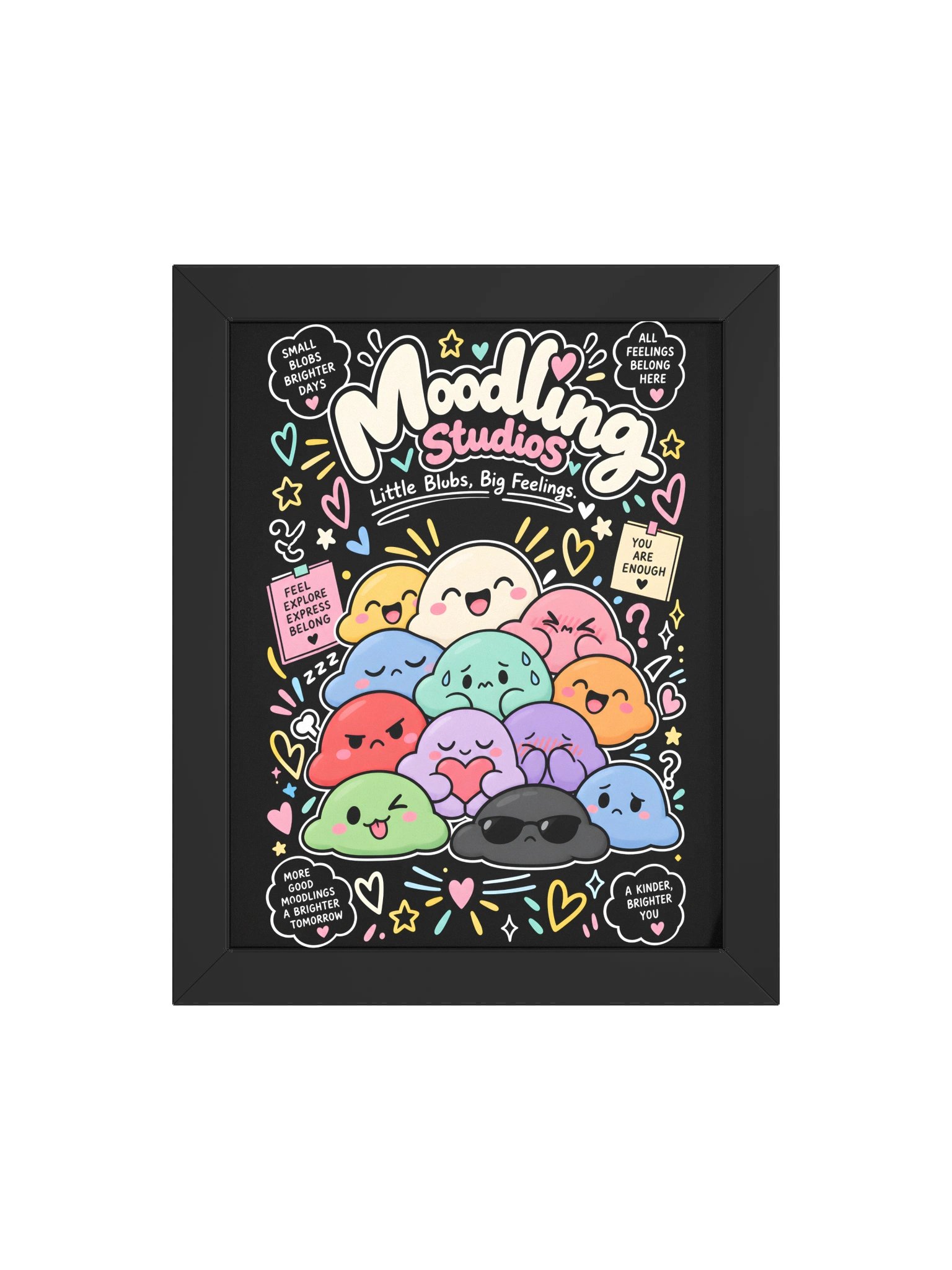 Little Blobs, Big Feelings — Moodling Studios Framed Art Poster product image (4)