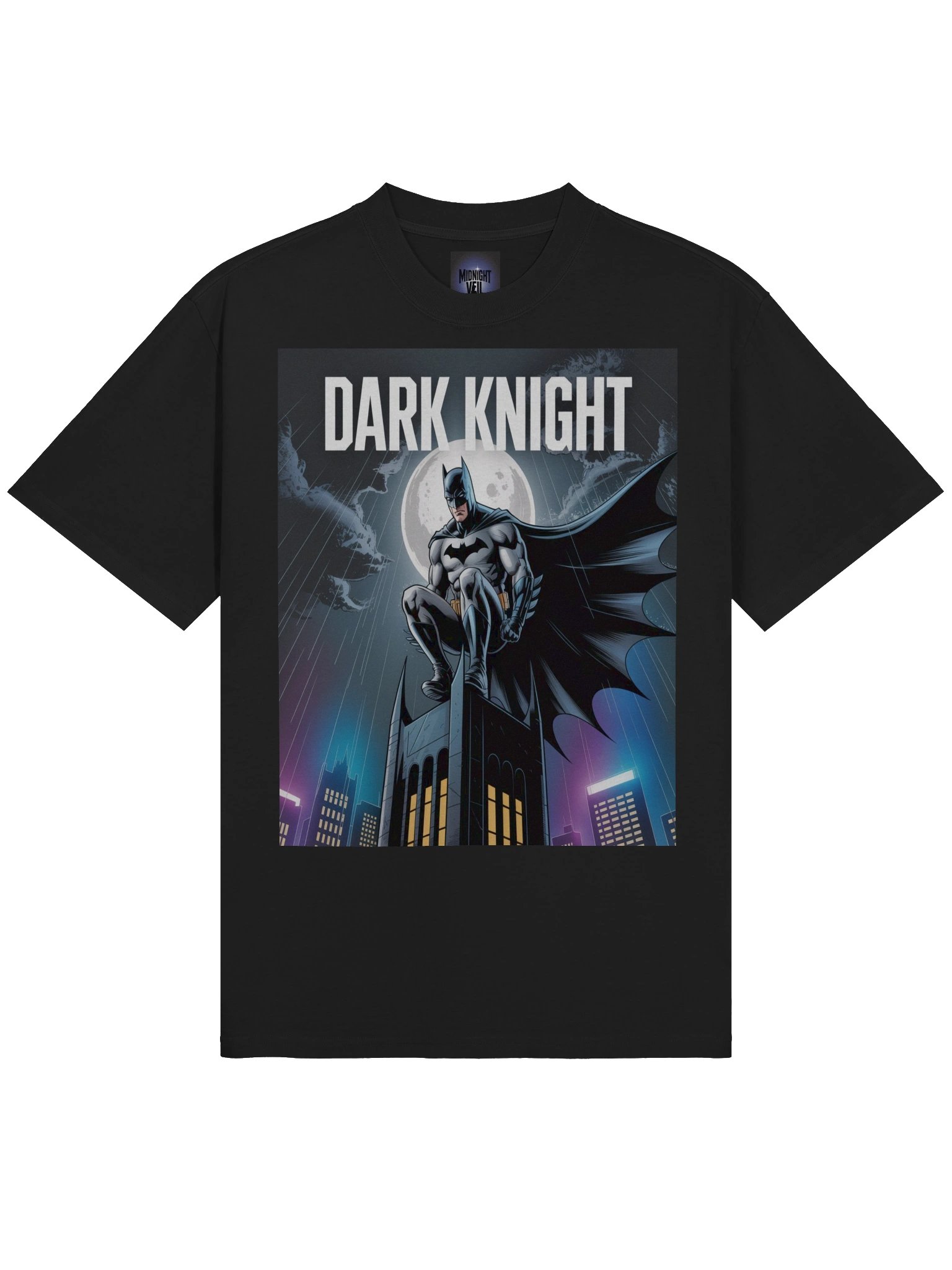Storm Sentinel: Dark Knight Batman Oversized Faded T-Shirt product image (5)
