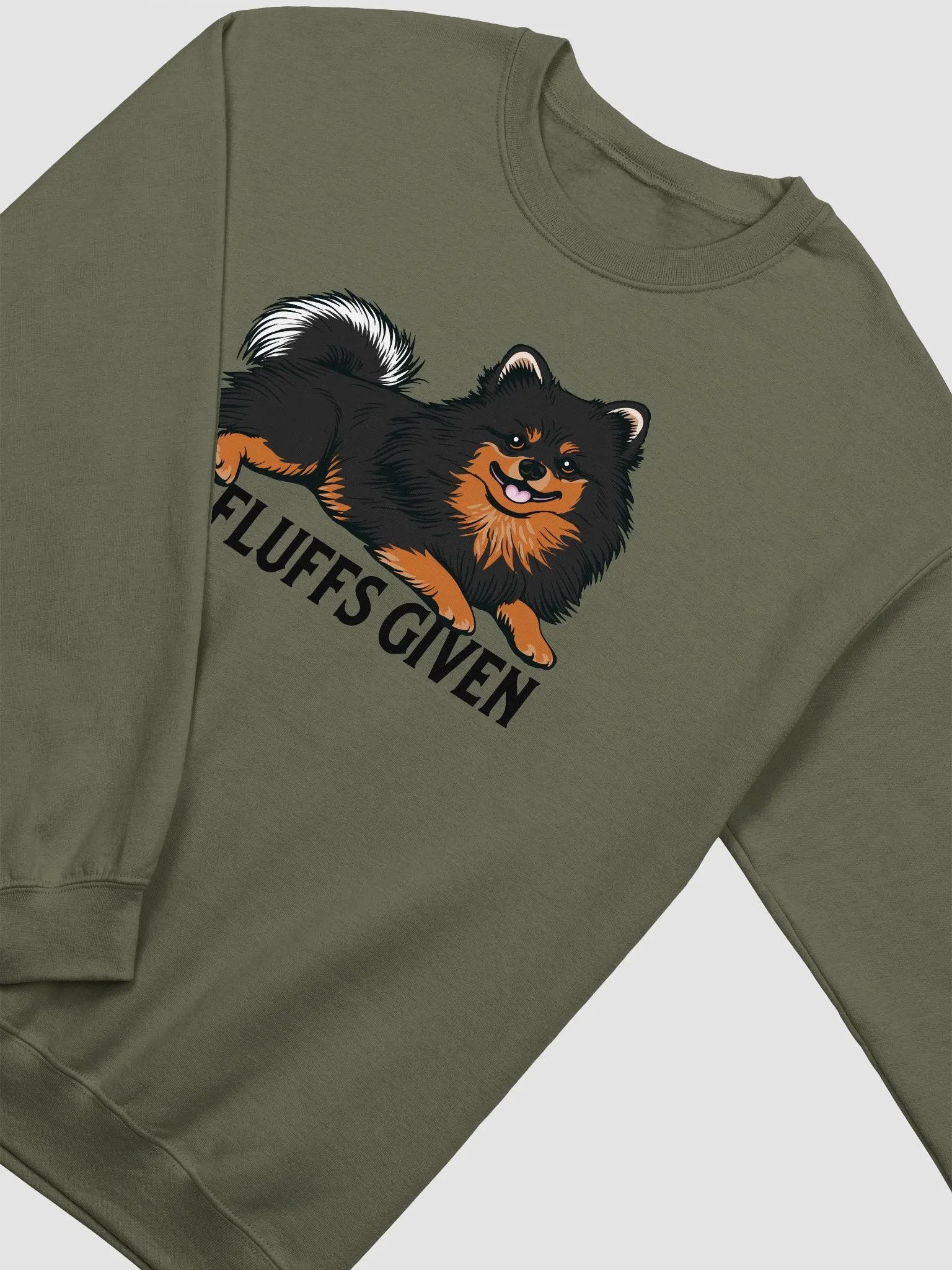 No Fluffs Given Sweatshirt of a Pomeranian(Tricolor) | Funny Shirt for Pomeranian Paw-rents product image (4)